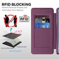Custodia a libro magnetica elegante per Samsung Galaxy S26 Ultra con scomparti per carte RFID - Viola