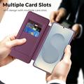 Custodia a libro magnetica elegante per Samsung Galaxy S26 Ultra con scomparti per carte RFID - Viola