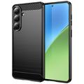 Custodia in TPU spazzolato per Samsung Galaxy S26+ - Fibra di Carbonio - Nera