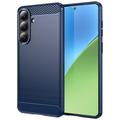 Custodia in TPU spazzolato per Samsung Galaxy S26+ - Fibra di Carbonio - Blu