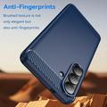 Custodia in TPU spazzolato per Samsung Galaxy S26+ - Fibra di Carbonio - Blu