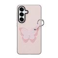 Custodia Samsung Galaxy S26+ Dux Ducis Luvy con anello per le dita e cinturino per la mano - Rosa chiaro / Farfalla