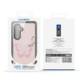 Custodia Samsung Galaxy S26+ Dux Ducis Luvy con anello per le dita e cinturino per la mano - Rosa chiaro / Farfalla