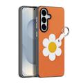 Custodia per Samsung Galaxy S26+ Dux Ducis Luvy con anello per le dita e cinturino per la mano - Arancione / Margherita