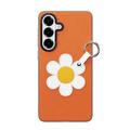 Custodia per Samsung Galaxy S26+ Dux Ducis Luvy con anello per le dita e cinturino per la mano - Arancione / Margherita