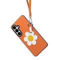 Custodia per Samsung Galaxy S26+ Dux Ducis Luvy con anello per le dita e cinturino per la mano - Arancione / Margherita