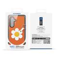 Custodia per Samsung Galaxy S26+ Dux Ducis Luvy con anello per le dita e cinturino per la mano - Arancione / Margherita