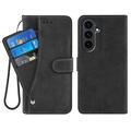 Samsung Galaxy S26+ Elegante custodia a portafoglio retrò con portacarte rotante - Nera