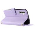 Custodia a portafoglio trapuntata lusso per Samsung Galaxy S26+ - Viola