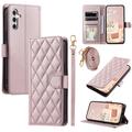 Custodia a portafoglio trapuntata lusso per Samsung Galaxy S26+ - Oro rosa