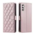 Custodia a portafoglio trapuntata lusso per Samsung Galaxy S26+ - Oro rosa