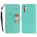 Samsung Galaxy S26+ Custodia portafoglio con strass gufo