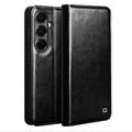 Custodia in pelle a portafoglio Samsung Galaxy S26+ Qialino Classic - nera
