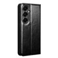 Custodia in pelle a portafoglio Samsung Galaxy S26+ Qialino Classic - nera
