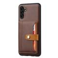 Custodia in Stile Retrò con Portafoglio per Samsung Galaxy S26+ - Marrone