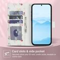 Custodia a portafoglio floreale rombica per Samsung Galaxy S26+ - Rose