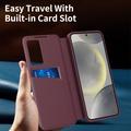 Custodia Samsung Galaxy S26+ Smart Clear View con slot per schede - Rosso vino