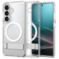 Custodia MagSafe Samsung Galaxy S26+ Spigen Ultra Hybrid S Mag con Kickstand - Bianca / Trasparente