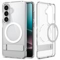 Custodia MagSafe Samsung Galaxy S26+ Spigen Ultra Hybrid S Mag con Kickstand - Bianca / Trasparente