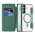 Custodia a libro magnetica elegante per Samsung Galaxy S26+ con scomparti per carte RFID