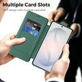 Custodia a libro magnetica elegante per Samsung Galaxy S26+ con scomparti per carte RFID