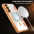 Custodia a libro magnetica elegante per Samsung Galaxy S26+ con scomparti per carte RFID - Arancione