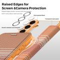 Custodia a libro magnetica elegante per Samsung Galaxy S26+ con scomparti per carte RFID - Arancione