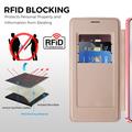 Custodia a libro magnetica elegante per Samsung Galaxy S26+ con scomparti per carte RFID - Rosa