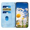 Samsung Galaxy S27 Custodia a portafoglio floreale con slot per carte - Baby Blu