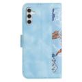 Samsung Galaxy S27 Custodia a portafoglio floreale con slot per carte - Baby Blu