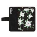 Samsung Galaxy S27 Custodia a portafoglio floreale con slot per carte - Nero
