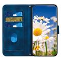 Samsung Galaxy S27 Custodia a portafoglio floreale con slot per carte - Blu scuro