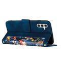 Samsung Galaxy S27 Custodia a portafoglio floreale con slot per carte - Blu scuro
