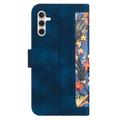 Samsung Galaxy S27 Custodia a portafoglio floreale con slot per carte - Blu scuro