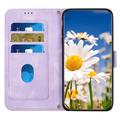 Samsung Galaxy S27 Custodia a portafoglio floreale con slot per carte - Viola chiaro