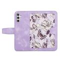 Samsung Galaxy S27 Custodia a portafoglio floreale con slot per carte - Viola chiaro