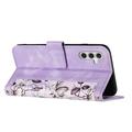Samsung Galaxy S27 Custodia a portafoglio floreale con slot per carte - Viola chiaro