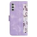 Samsung Galaxy S27 Custodia a portafoglio floreale con slot per carte - Viola chiaro