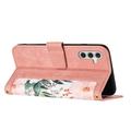 Samsung Galaxy S27 Custodia a portafoglio floreale con slot per carte - Rosa