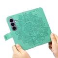 Custodia a portafoglio Mandala per Samsung Galaxy S27 con cinturino da polso - Verde menta