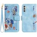 Samsung Galaxy S27+ Custodia a portafoglio floreale con slot per carte - Baby Blu