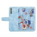 Samsung Galaxy S27+ Custodia a portafoglio floreale con slot per carte - Baby Blu
