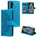 Custodia a portafoglio Mandala per Samsung Galaxy S27+ con cinturino da polso - Blu
