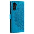 Custodia a portafoglio Mandala per Samsung Galaxy S27+ con cinturino da polso - Blu