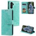 Custodia a portafoglio Mandala per Samsung Galaxy S27+ con cinturino da polso - Verde menta
