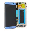 Cover Frontale con Display LCD GH97-18533G per Samsung Galaxy S7 Edge - Blu