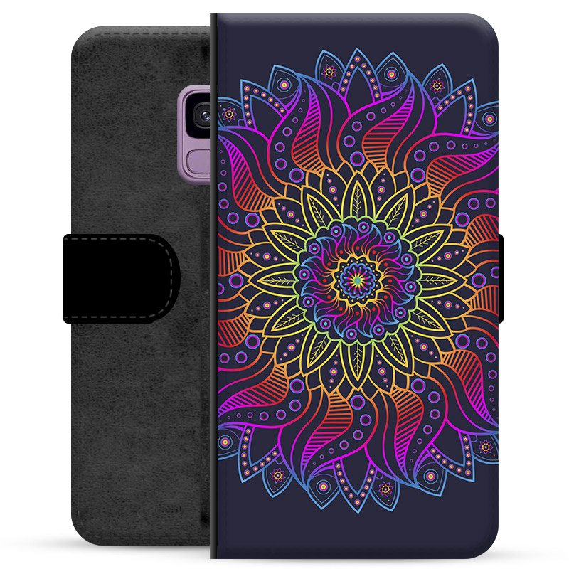 Custodia a Portafoglio Premium per Samsung Galaxy S9 - Mandala Colorato