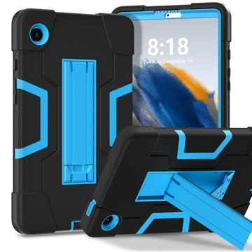 Custodia ibrida in stile robot Samsung Galaxy Tab A11 con supporto per il calcio - Nero / Blu