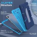 Custodia ibrida in stile robot Samsung Galaxy Tab A11 con supporto per il calcio - blu navy