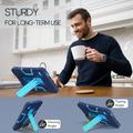 Custodia ibrida in stile robot Samsung Galaxy Tab A11 con supporto per il calcio - blu navy